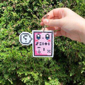 Confused Math Kirby Perler Bead Art Keychain